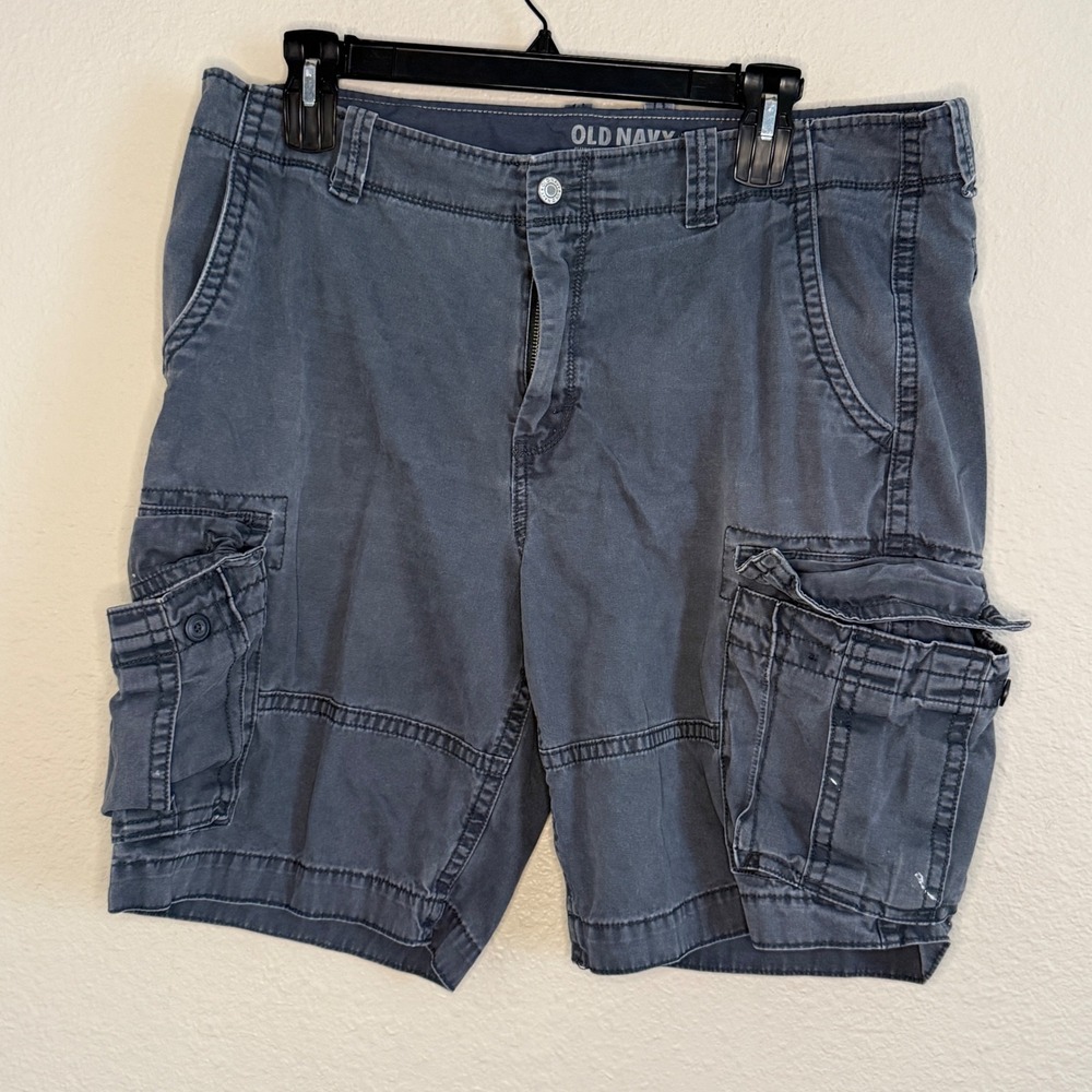 Old Navy Mens 40 Gray Cotton Cargo Shorts Y2K Utility Gorpcore Skater Baggy Prep